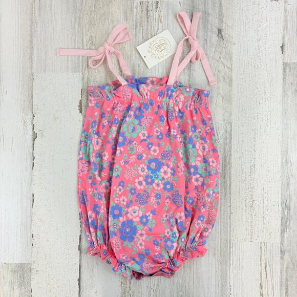 The Beaufort Bonnet Company Rosey Romper Mt Paran Mini Floral Girls Sz 3T - Picture 1 of 10